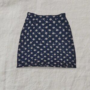 Vintage Retro White Polka Dot Pencil Skirt